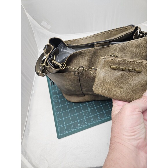 Steve Madden Vegan Leather Crossbody Bag Green - Picture 4 of 16